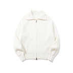 Unisex Ribbed Zip Cardigan with Stand-Up Collar, Raglan Sleeves and Two-Way Zipper Fashion Glam