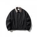 Men's Lightweight Harrington Jacket with Cord Collar and Elastic Hem Fashion Glam