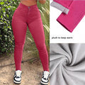Women High-waisted Thermo-Sculpting Skinny Jeans with Fleece Lining and Shaping Stretch Band Fashion Glam