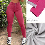 Women High-waisted Thermo-Sculpting Skinny Jeans with Fleece Lining and Shaping Stretch Band Fashion Glam