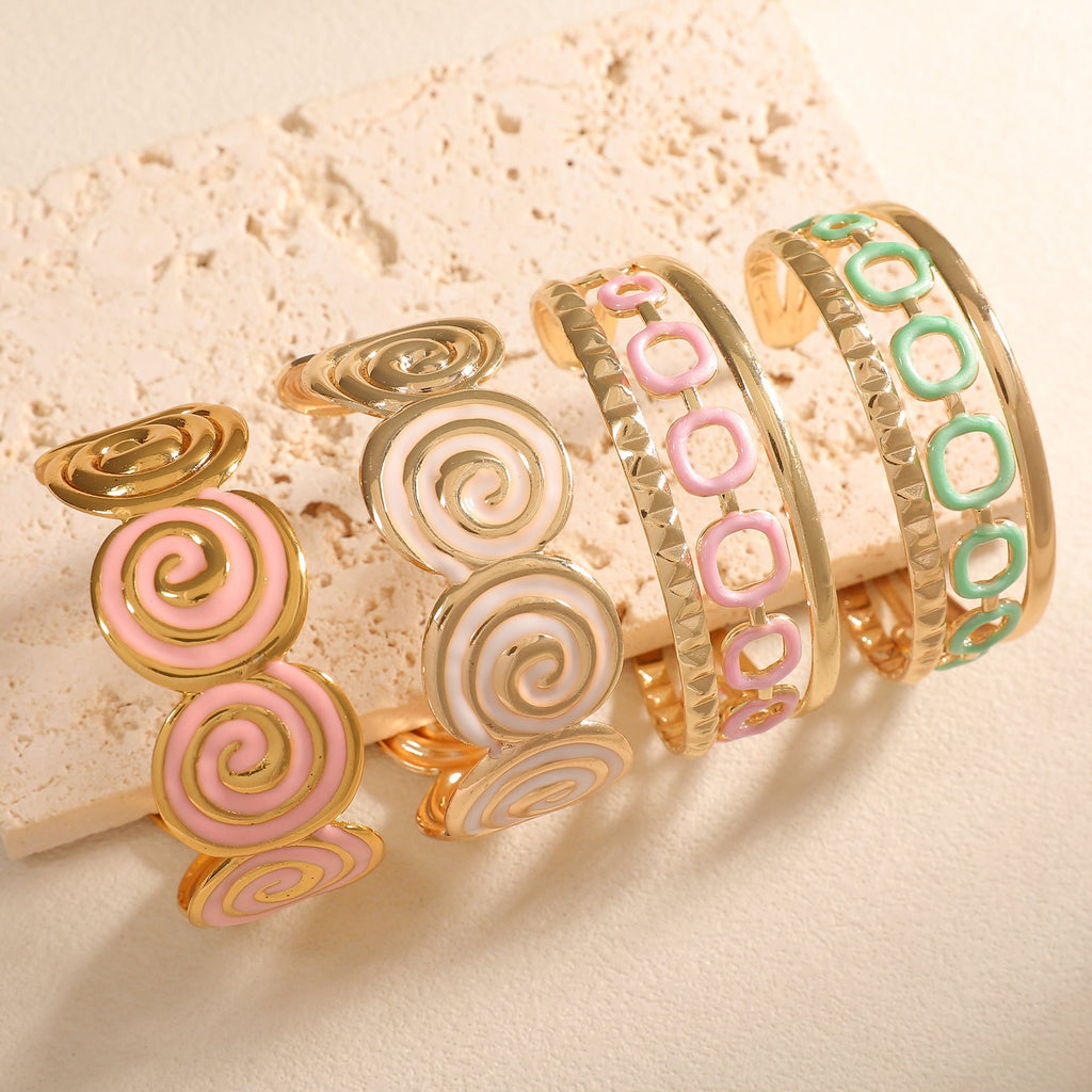 Women's cuff with elegant spiral design Fashion Glam