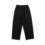 Unisex Loose Cotton Fleece Jogging Pants with Drawstring, Decorative Front Seams and Raw Hem Fashion Glam