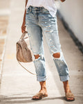 Ladies Destroyed Boyfriend Jeans with casual details Heidi-Fashion