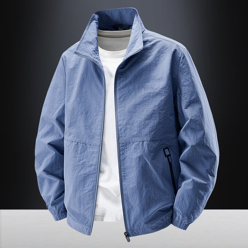 Men's ultralight windproof casual jacket with stand-up collar and zippered pockets Fashion Glam