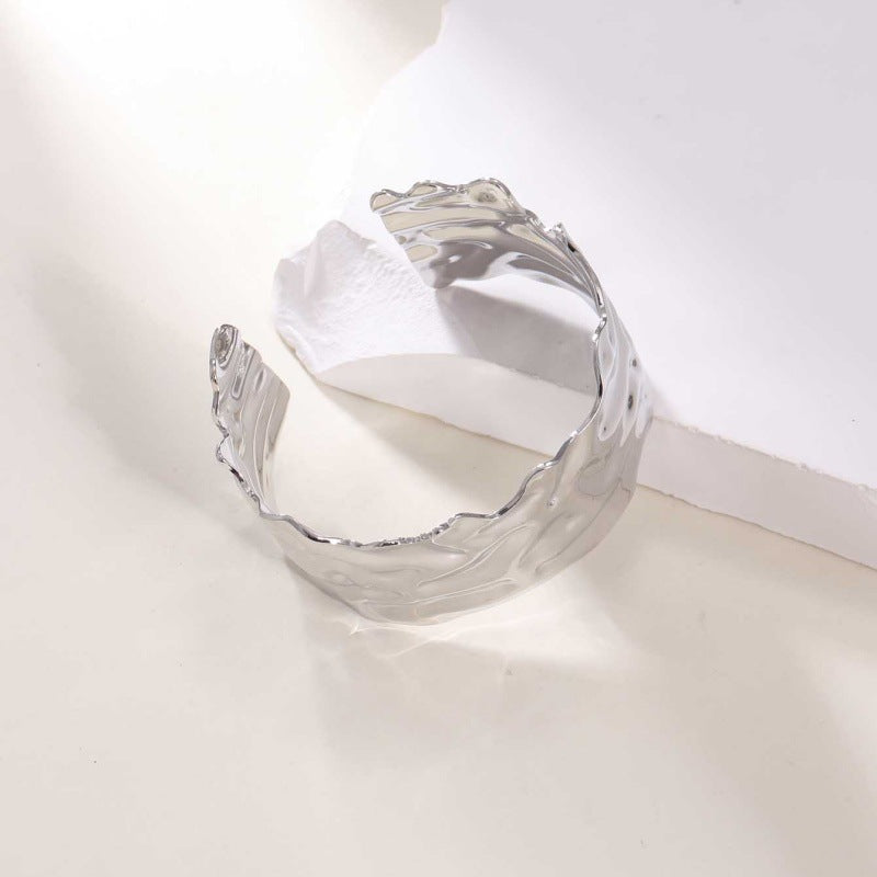 Ladies Open Cuff Bracelet with Artistic, Organic Design Fashion Glam