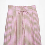 Women's High-Waisted Culotte Pants with Wide Leg, Drawstring and Front Slit Fashion Glam