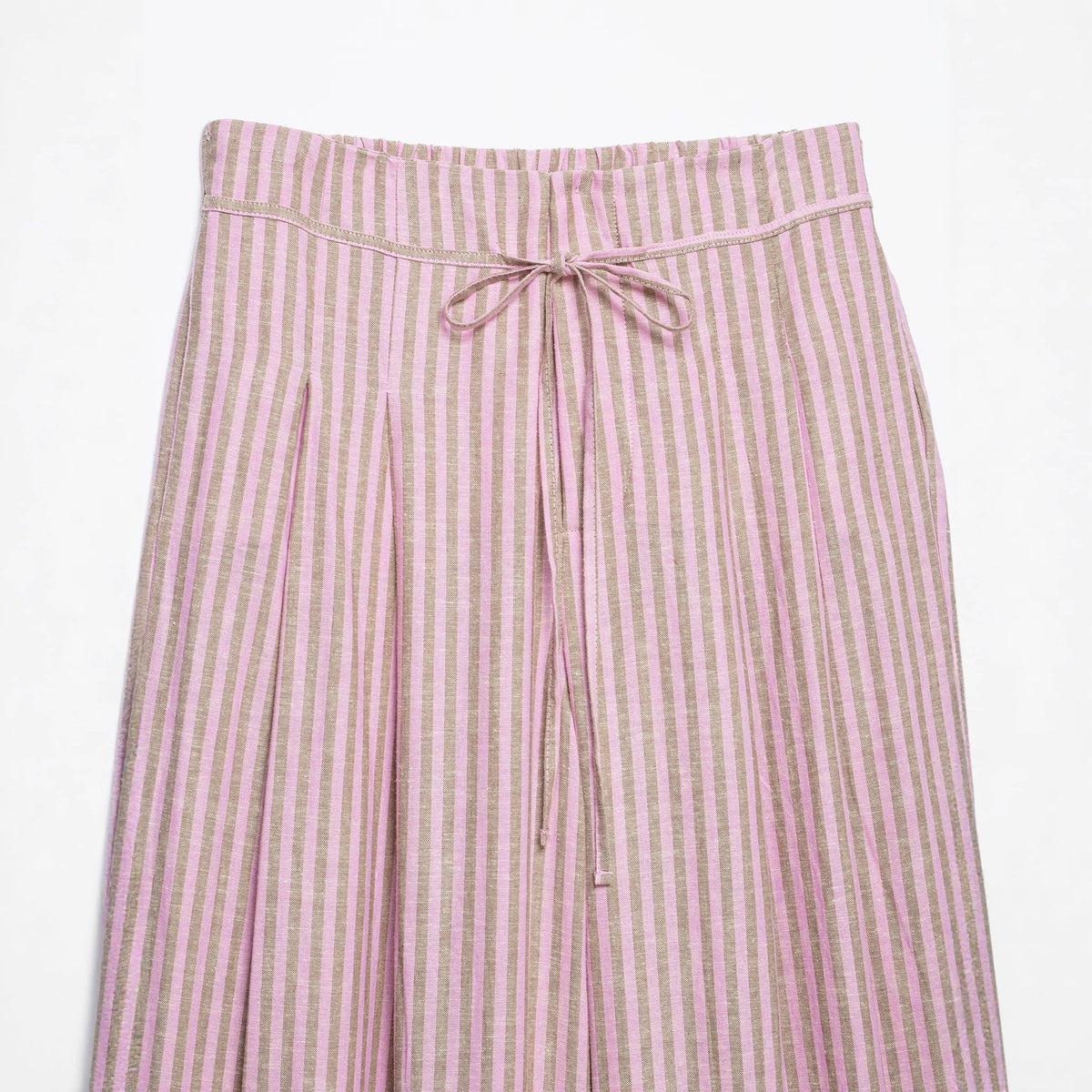 Women's High-Waisted Culotte Pants with Wide Leg, Drawstring and Front Slit Fashion Glam