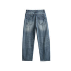 Men's relaxed fit jeans with high waist and used fade Fashion Glam