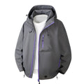 Men's Urban Protection Softshell Jacket with Adjustable Hood, Contrast Zippers, and Chest Pocket Fashion Glam