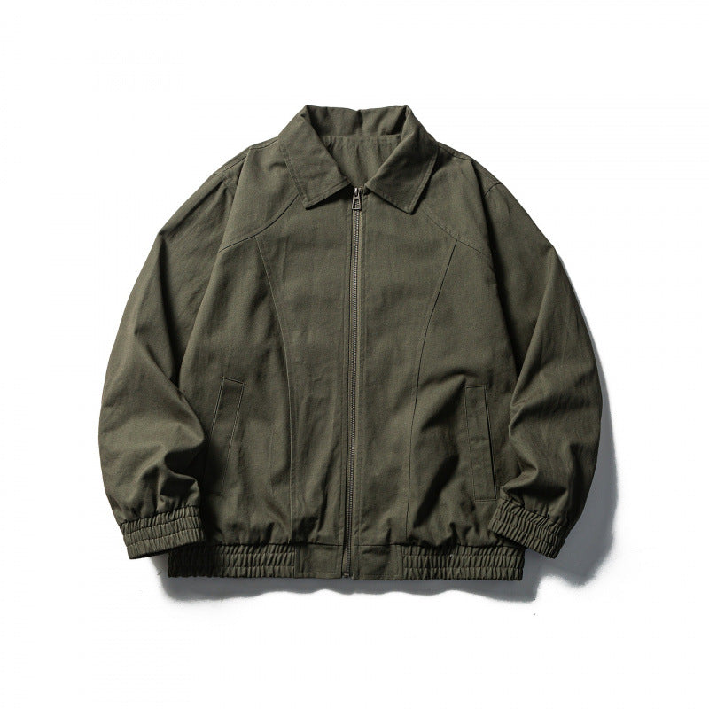 Men's Boxy Canvas Blouson with full zip and elastic cuffs Fashion Glam