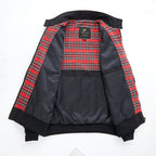 Men's short-cut Harrington jacket with stand-up collar, elastic cuffs and checkered inner lining Fashion Glam