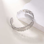 Women's Open Bangle in Modern Bamboo Design Fashion Glam