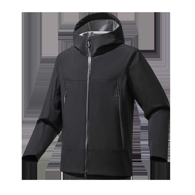 Men's Softshell Hoodie with Stretch, wind and water-repellent membrane and two-way zipper Fashion Glam
