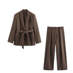Women's High-Waisted Palazzo Pants with Front Tucks and Wide Leg Fashion Glam