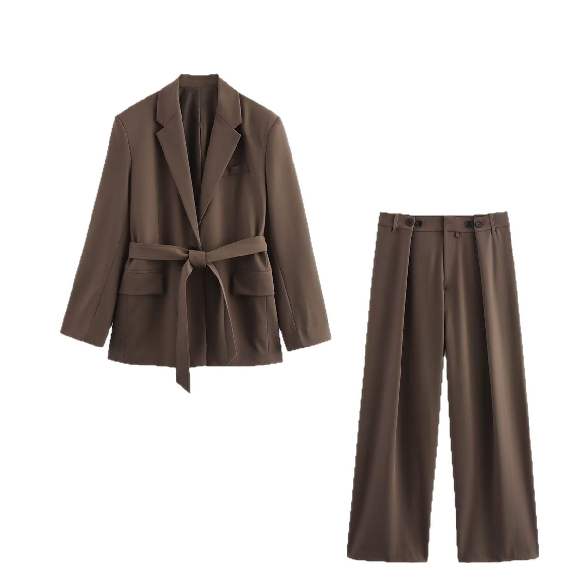 Women's High-Waisted Palazzo Pants with Front Tucks and Wide Leg Fashion Glam
