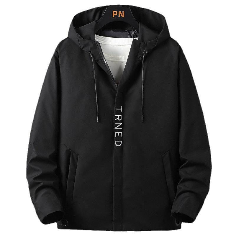Men's lightweight hooded shell jacket with concealed zipper and minimalist utility look Fashion Glam