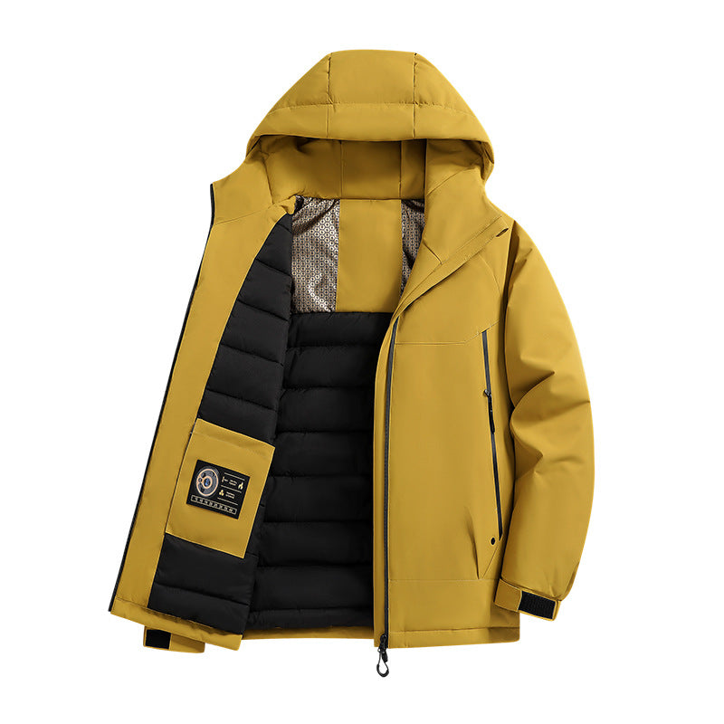 Men's Insulated Softshell Parka with Technical Hood, Windproof Outer Shell and Inner Pockets Fashion Glam