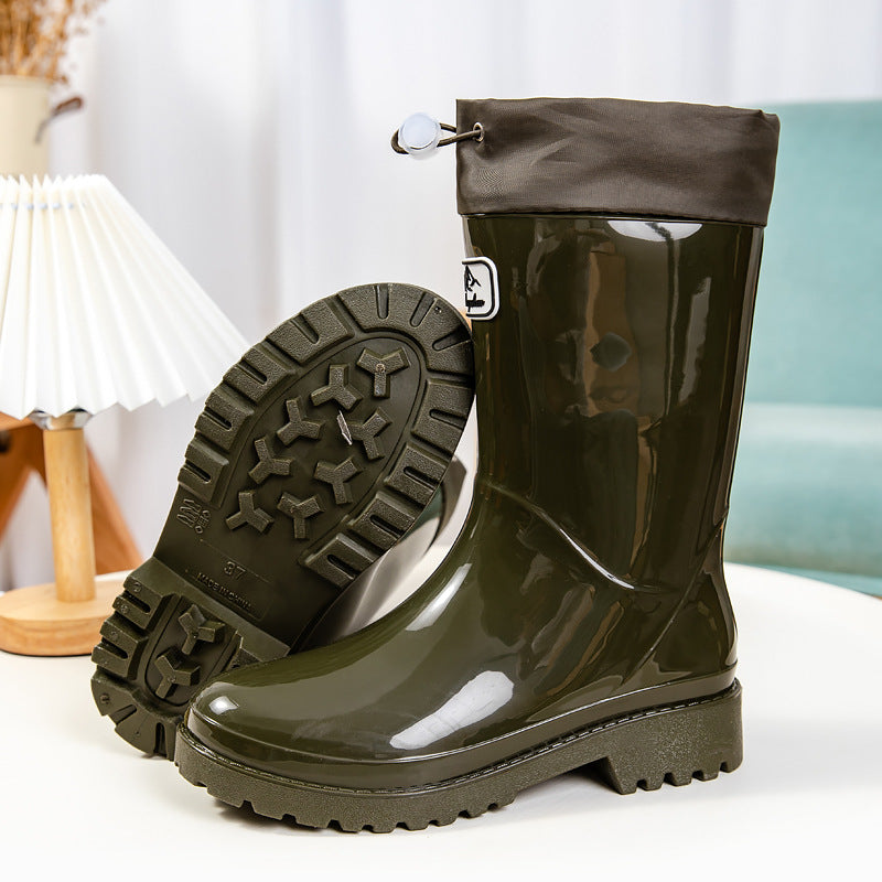 Women's high-quality and stylish rubber boots with adjustable lacing system Fashion Glam