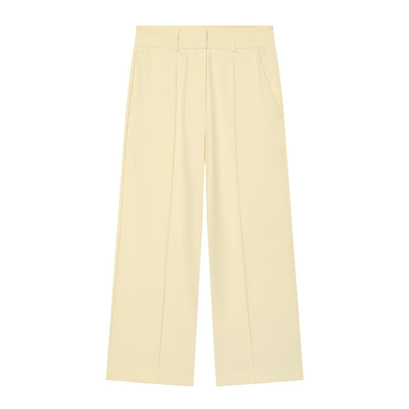 Women High-waisted wide Culotte pants with crease and pleats Fashion Glam