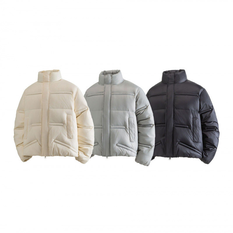 Unisex Short quilted padded jacket in a boxy cut with high stand-up collar Fashion Glam