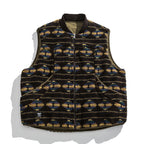 Unisex Reversible Quilted Vest with Jacquard Fleece and Patch Pockets Fashion Glam
