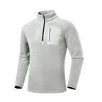 Men's fleece pullover with quarter zip and concealed chest pocket Fashion Glam