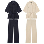 Women's Lightweight Linen Trousers with Wide Leg and Pleat Fashion Glam