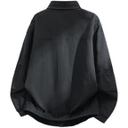 Men's Oversized Utility Blouson with Cord Collar, Flap Pockets and Elastic Hem Fashion Glam
