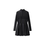 Women Short Mesh Sheath Dress with Stand Collar, Heart-Shaped Neckline and Fitted Flared Skirt Fashion Glam