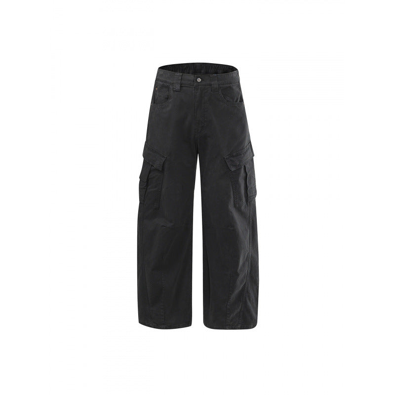 Women's Wide High Waist Cargo Culotte made of Cotton Twill with Multiple Pockets Fashion Glam
