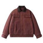 Men's Oversized Canvas Blouson with Cord Collar, Concealed Front Placket and Gathered Hem Fashion Glam