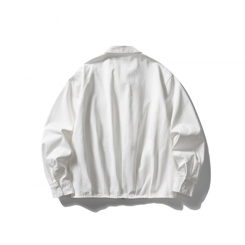 Unisex Boxy over-jacket with shirt collar, concealed zipper and soft drape Fashion Glam