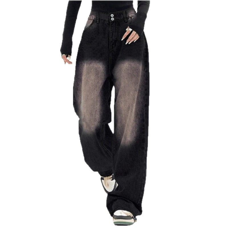 Women's High-Waisted Baggy Jeans made of Denim with Extra Wide Leg and Used-Fade Fashion Glam
