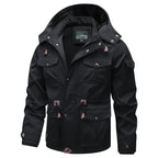 Men's Military-Inspired Canvas Parka with Teddy Fleece Lining and Adjustable Waist Drawstring Fashion Glam