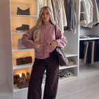 Ladies fine knit cardigan with round neck, patch pockets and boxy silhouette Fashion Glam