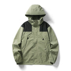 Men's two-tone lightweight softshell outdoor jacket with hood, wind and water-resistant membrane Fashion Glam