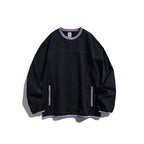 Unisex Lightweight technical oversized sweater with round neckline, zippered pockets, and contrasting finishes Fashion Glam