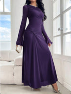 Women's maxi dress with gathered waist and bell sleeves Fashion Glam