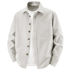 Men's loose overshirt jacket made of cotton blend with chest pocket and full button placket Fashion Glam