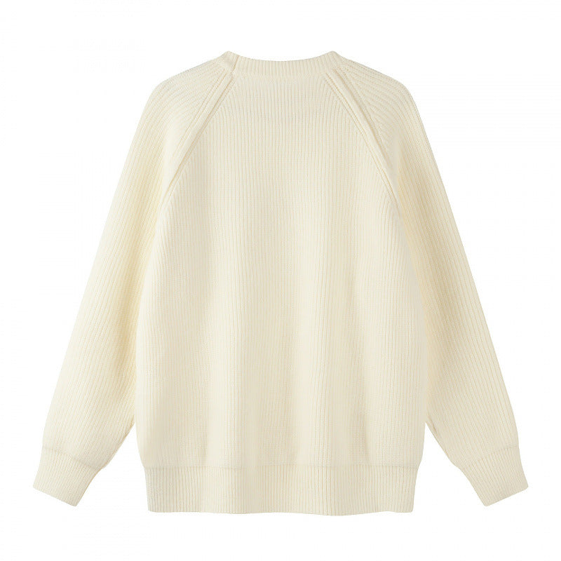 Unisex Oversize Fine Knit Sweater with Round Neck, Raglan Sleeves and Ribbed Cuffs Fashion Glam