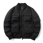 Men's Multi-Pocket Tactical Bomber with Modular Exterior Pockets and D-Ring Details Fashion Glam
