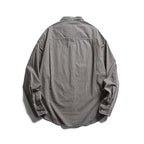 Men's Checked Oversize Shirt with Stand Collar, Drawstring and Raglan Sleeves Fashion Glam