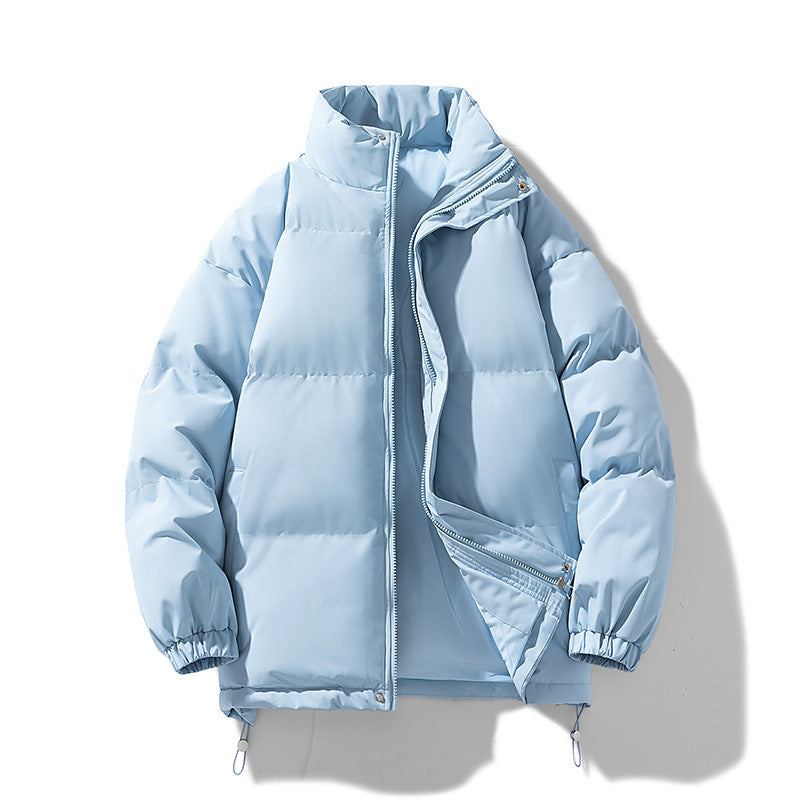 Women's Lightweight Down-Look Puffer Jacket with High Collar, Drawstring Hem, and Elastic Cuffs Fashion Glam
