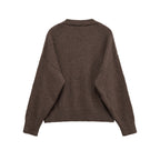Women's Oversized V-Neck Knit Sweater with Kangaroo Pocket Fashion Glam