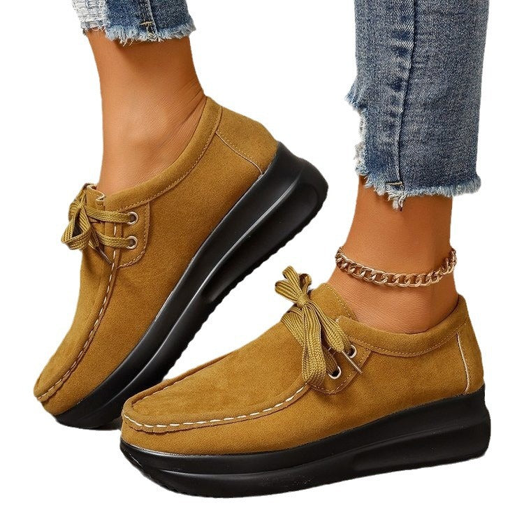 Women’s Platform Moccasins made of Suede with Padded Comfort Insole Fashion Glam
