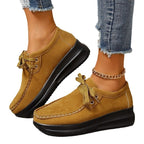 Women’s Platform Moccasins made of Suede with Padded Comfort Insole Fashion Glam