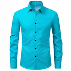 Men's elegant long-sleeve shirt made of high-quality cotton with modern collar Fashion Glam