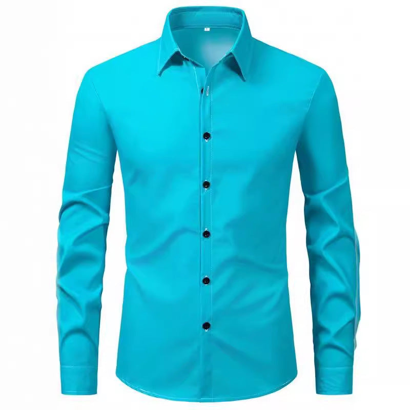 Men's elegant long-sleeve shirt made of high-quality cotton with modern collar Fashion Glam