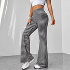 Ladies' Stretch Flared Pants with High Waist and Wide Leg Fashion Glam