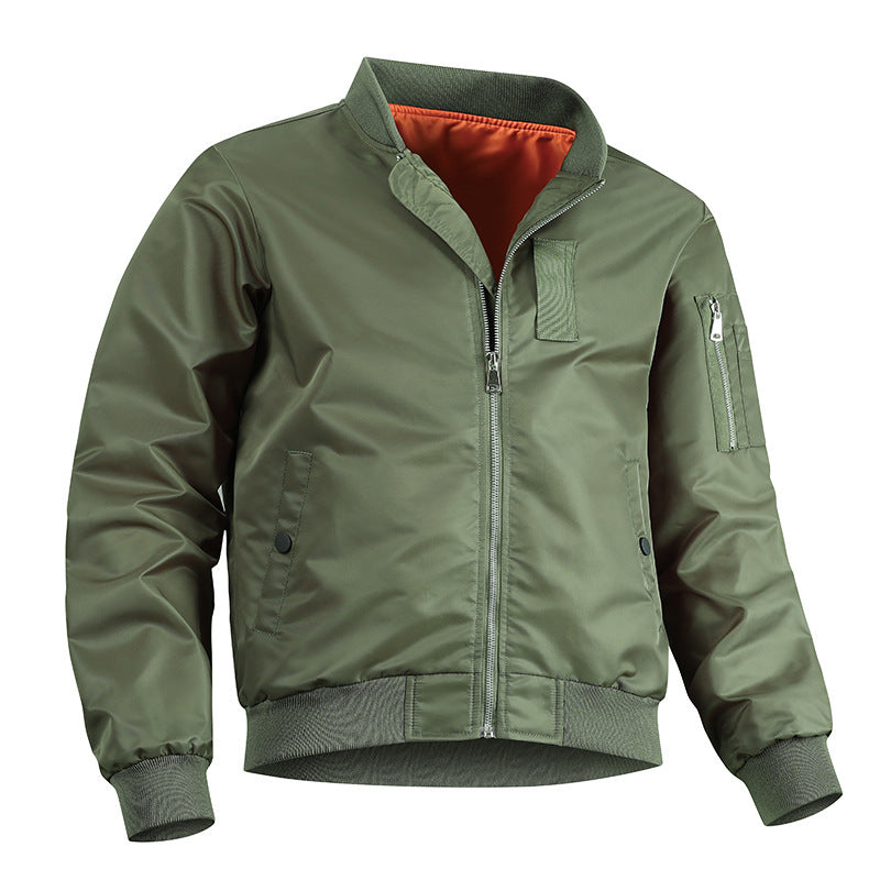 Men's Lightweight Flight Bomber Jacket with Water-Repellent Shell and Contrast Lining Fashion Glam